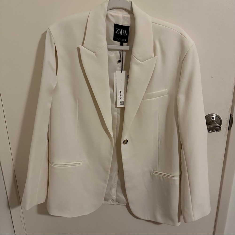 Zara white blazer